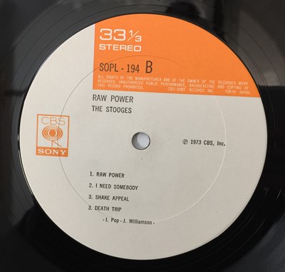 Lot 22 - IGGY AND THE STOOGES - RAW POWER LP (JAPANESE PRESS - CBS/ SONY - SOPL-194)