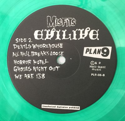 Lot 83 - MISFITS - EVILIVE LP (ORIGINAL GREEN VINYL US COPY - PL9-08)