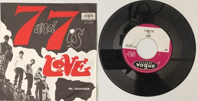 Lot 112 - LOVE - 7 AND 7 IS 7" (ORIGINAL DUTCH PICTURE SLEEVE COPY - DISQUES VOGUE HV 2068)