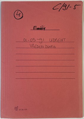 Lot 522 - MORRISSEY - ORIGINAL CONCERT BOOKING DOCUMENTS, UTRECHT 1991.