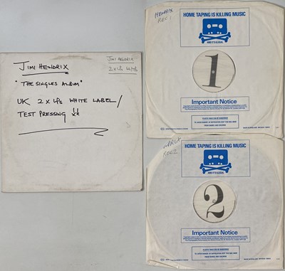 Lot 168 - JIMI HENDRIX - THE SINGLES ALBUM LP (UK WHITE LABEL TEST PRESSING - PODV 6)