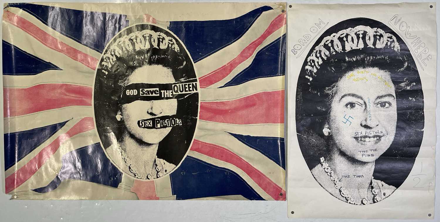 Lot 108 - THE SEX PISTOLS - TWO ORIGINAL POSTERS INC JAMIE REID DESIGNED 'GOD SAVE THE QUEEN'.