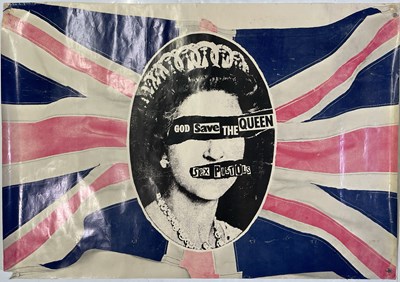 Lot 108 - THE SEX PISTOLS - TWO ORIGINAL POSTERS INC JAMIE REID DESIGNED 'GOD SAVE THE QUEEN'.