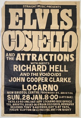 Lot 109 - ELVIS COSTELLO - ORIGINAL BRISTOL LOCARNO 1979 POSTER.