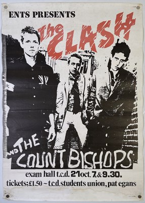 Lot 546 - THE CLASH 1977 CONCERT POSTER - TRINITY COLLEGE DUBLIN.