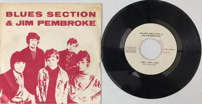Lot 310 - BLUES SECTION & JIM PEMBROKE - HEY, HEY, HEY C/W SHIVERS OF PLEASURE 7" (LOVE RECORDS - LRS 1006)