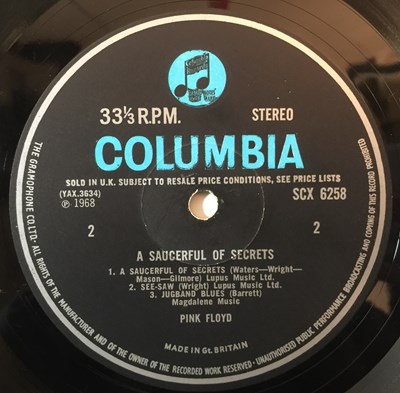 Lot 14 - PINK FLOYD - A SAUCERFUL OF SECRETS LP (ORIGINAL UK STEREO PRESSING - COLUMBIA SCX 6258)