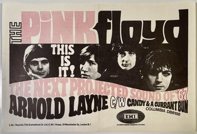 Lot 445 - PINK FLOYD - AN ORIGINAL PROMO POSTER FOR 'ARNOLD LAYNE'.