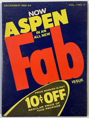 Lot 365 - 1960S COUNTER CULTURE - ORIGINAL 'ASPEN' MAGAZINE VOL 1, NO 3.