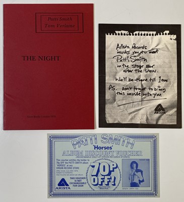 Lot 454 - PATTI SMITH - COLLECTABLES INC 'THE NIGHT' POETRY BOOK.