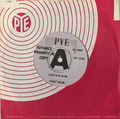 Lot 327 - FIRST GEAR - CERTAIN GIRL/ LEAVE MY KITTEN ALONE 7" (UK PROMO - PYE - 7N 15703)