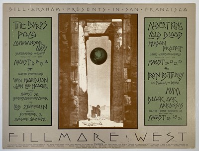 Lot 403 - THE BYRDS/LED ZEPPELIN AND MORE - ORIGINAL FILLMORE WEST HANDBILL.