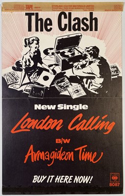 Lot 457 - PUNK MEMORABILIA - THE CLASH - ORIGINAL SHOP DISPLAY CARD FOR 'LONDON CALLING'.