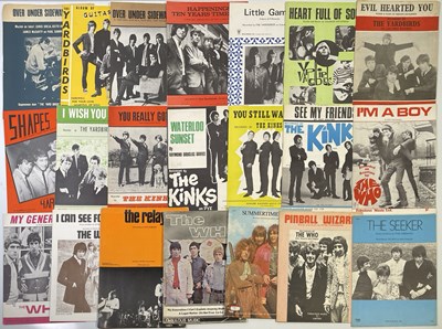 Lot 384 - THE YARDBIRDS / THE WHO ETC - SHEET MUSIC COLLECTION.