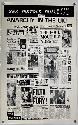Lot 111 - THE SEX PISTOLS - JAMIE REID DESIGNED 'SEX PISTOLS BULLETIN' POSTER FOR 'ANARCHY..'.