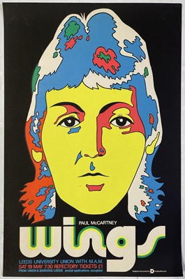 Lot 116 - PAUL MCCARTNEY / WINGS - ORIGINAL 1973 LEEDS CONCERT POSTER.