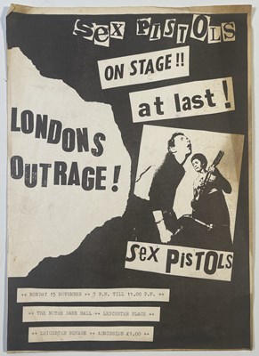 Lot 560 - THE SEX PISTOLS - AN ORIGINAL HANDBILL FOR THE NOTRE DAME HALL, 1976.