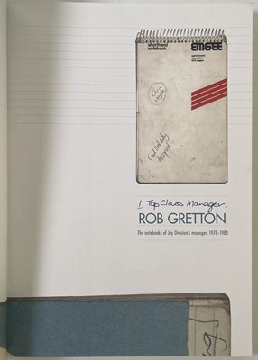 Lot 479 - JOY DIVISION INTEREST - ROB GRETTON '1 TOP CLASS MANAGER' BOOK AND BADGE SET.