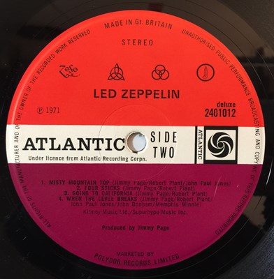 Lot 44 - LED ZEPPELIN - IV LP (INVERTED FEATHER/ PLUM RED - 2401012)