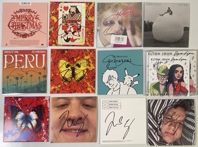 Lot 270 - ROCK AND POP AUTOGRAPH COLLECTION - ELTON JOHN / MULTIPLE SIGNED ED SHEERAN / LEWIS CAPALDI.