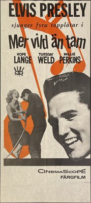 Lot 348 - ELVIS PRESLEY - ORIGINAL SWEDISH POSTER FOR 'WILD IN THE COUNTRY' (1961).