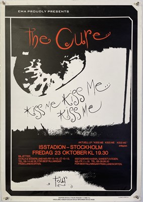 Lot 476 - THE CURE - AN ORIGINAL 1987 SWEDISH CONCERT POSTER.