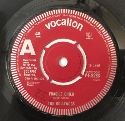 Lot 281 - THE GOLLIWOGS - FRAGILE CHILD 7" (PROMO - MONO - V-F.9283)