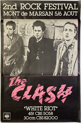 Lot 532 - THE CLASH - ORIGINAL 1977 MONT DE MARSAN POSTER.