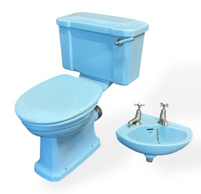 Lot 517 - OASIS INTEREST - SUPERNOVA HEIGHTS SKY BLUE TOILETS AND SINK.