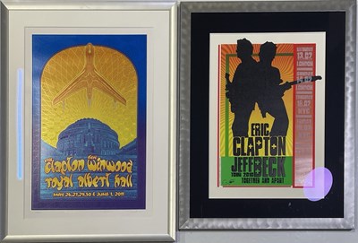 Lot 443 - ERIC CLAPTON - TWO FRAMED, LIMITED EDITION TOUR POSTERS.