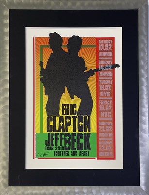 Lot 443 - ERIC CLAPTON - TWO FRAMED, LIMITED EDITION TOUR POSTERS.
