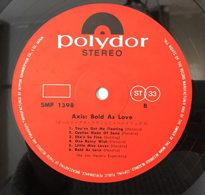 Lot 255 - THE JIMI HENDRIX EXPERIENCE - BOLD AS LOVE (SMP-1398 - 1969 JAPANESE PRESS)