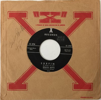 Lot 502 - BEACH BOYS - SURFIN 7" (2ND US PRESSING - X RECORDS 301)