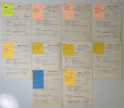 Lot 46 - BBC TRANSCRIPTION DISC CUE SHEETS - TOP OF THE POPS.