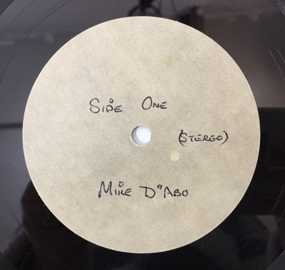 Lot 505 - MIKE D'ABO - UNRELEASED 1972 ACETATE LP RECORDING
