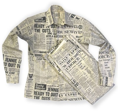 Lot 376 - ORIGINAL C 1969 NEWSPRINT TWO PIECE SUIT.