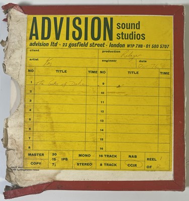 Lot 508 - YES - ORIGINAL ADVISION SOUND STUDIOS TAPE FOR GATES OF DELIRIUM.