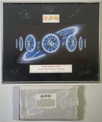 Lot 272 - LIMITED EDITION DEF LEPPARD ADRENALIZE FAN CLUB ITEMS IN SIGNED LITHO.