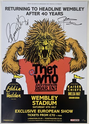 Lot 271 - THE WHO - ROGER DALTREY AND PETE TOWNSHEND SIGNED POSTER.