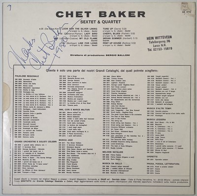 Lot 359 - CHET BAKER - A SIGNED LP.