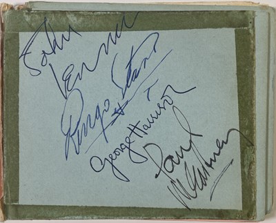 Lot 243 - THE BEATLES - A FULL SET OF SIGNATURES ON ONE PAGE.