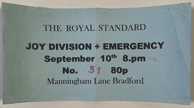 Lot 490 - JOY DIVISION - ORIGINAL TICKET STUB FOR BRADFORD ROYAL STANDARD.
