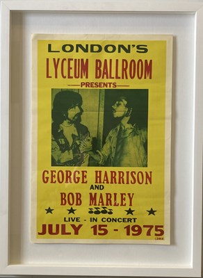 Lot 311 - GEORGE HARRISON / BOB MARLEY 'FICTIONAL CONCERT' POSTER.