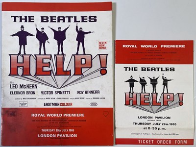 Lot 206 - THE BEATLES - ROYAL PREMIERE PROGRAMME FOR HELP! WITH TICKET ORDER FORM.