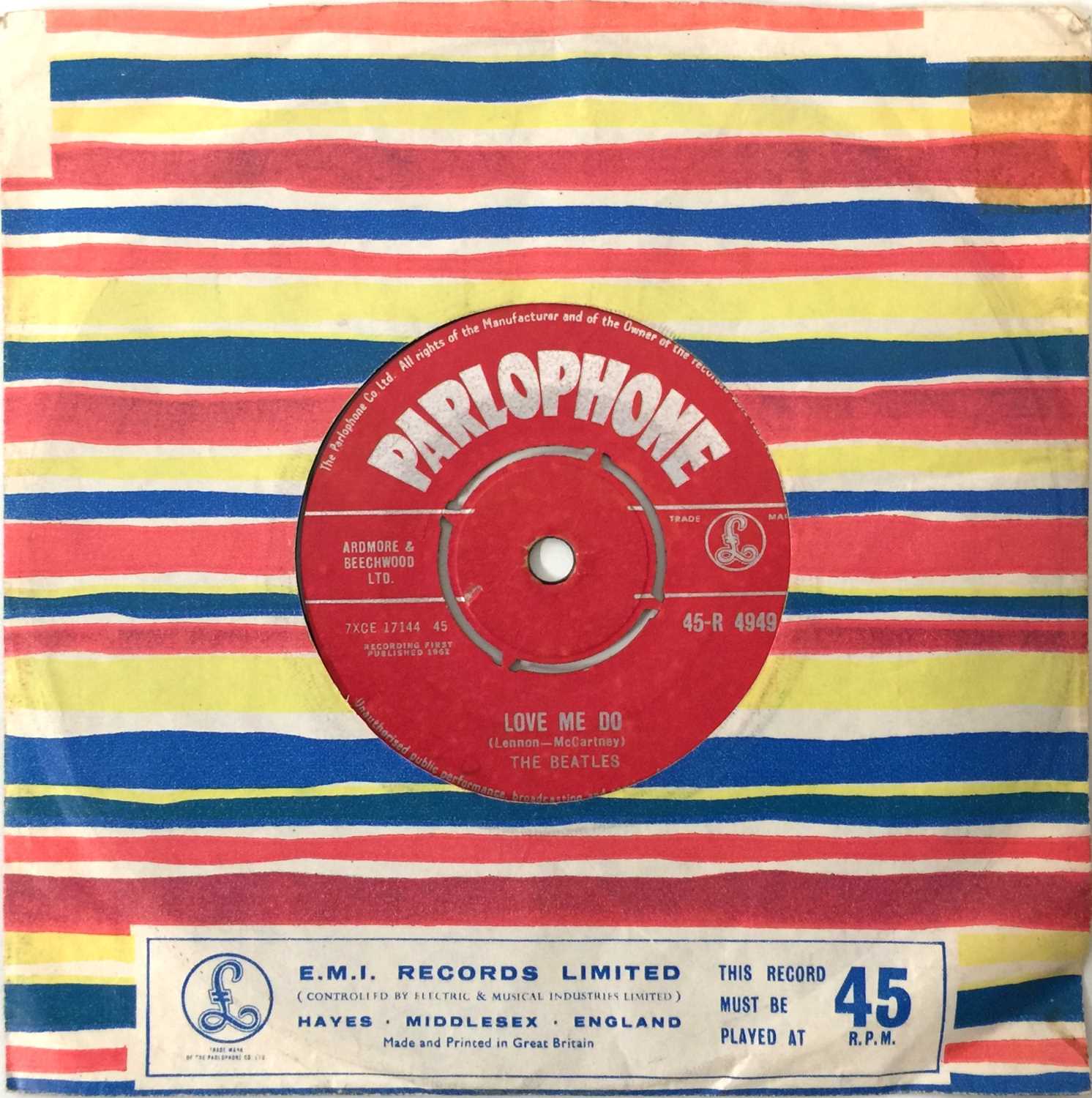 Lot 10 - THE BEATLES - LOVE ME DO 7" (RED PARLOPHONE - NO 'MADE IN GT BRITAIN' CREDIT - 45-R 4949)
