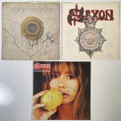 Lot 280 - HARD ROCK / METAL SIGNED LPS INC SAXON / WHITESNAKE.