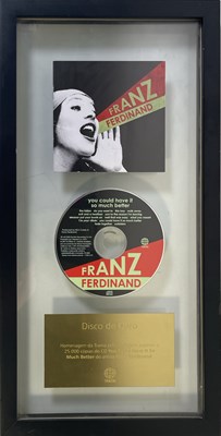 Lot 395 - FRANZ FERDINAND - YOU COULD HAVE IT MUCH BETTER BRAZILIAN GOLD PRESENTATION AWARD.