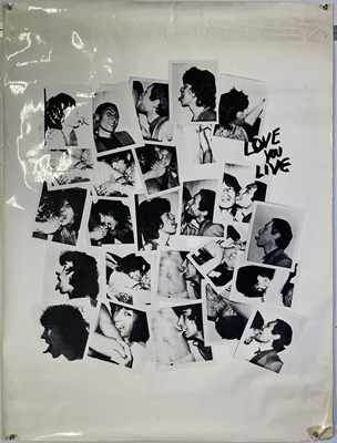 Lot 325 - THE ROLLING STONES - ORIGINAL AND RARE VINYL 'TABLECLOTH' FROM THE LOVE YOU LIVE LAUNCH PARTY, 1977.