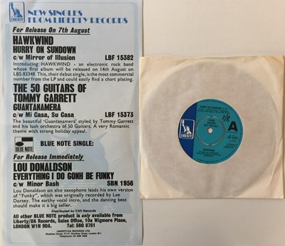 Lot 147 - HAWKWIND - HURRY ON SUNDOWN 7" (ORIGINAL UK DEMO - LIBERTY LBF 15382 - WITH PROMO FLYER)