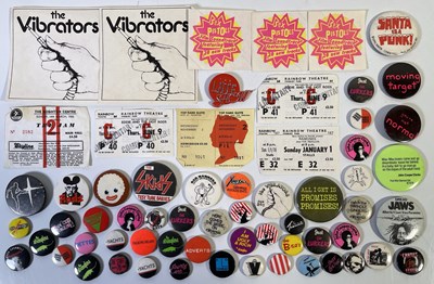Lot 274 - PUNK INTEREST - ORIGINAL PUNK BADGES AND STICKERS INC SEX PISTOLS.